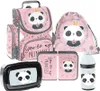 Plecak szkolny dziewczęcy chłopięcy motyw PANDA 5 T zestaw Podgląd zdjęcia produktu 1