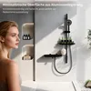 Homelody Drążek prysznicowy ze stali nierdzewnej z półką, Podgląd zdjęcia produktu 15