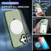 Collage of images showing a green phone case with magnetic accessories attached. Náhled obrázku produktu
