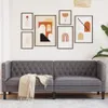 Divano Chesterfield a 3 Posti Grigio in Pelle finta Anteprima dell’immagine prodotto 2