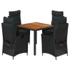 A set of outdoor dining furniture including a table and four chairs. Produktbild-Vorschau