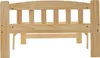 A close-up, front view of a wooden bed frame against a white background. Anteprima dell’immagine prodotto