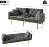 Merax 2 Sitzer Sofa, Couch mit Liegefunktion, 3 Produktbild-Vorschau 3