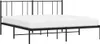 vidaXL Bedframe met hoofdeinde, metaal, zwart, 200x200 cm Productafbeelding-voorbeeld 1
