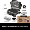 An image showing a grill with various accessories and included items, along with descriptive text. Voir les images du produit