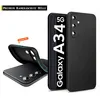 A black phone case is shown with a phone inside, highlighting its camera protection and flexibility. Produktbild-Vorschau