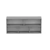 A grey wall shelf with multiple compartments, shown against a white background. Produktbild-Vorschau