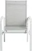 A front view of a white and light gray outdoor chair. Produktbild-Vorschau