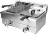 Gastro Fritteuse 2x12L mit Ablasshahn 2x5000W 550x730x400mm Produktbild-Vorschau 1
