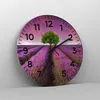 Wanduhr - Rund - Glasuhr - Wiese lavenda Sommer Landschaft Produktbild-Vorschau 4