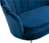 Muschelförmiges 2-Sitzer-Sofa aus dunkelblauem Velours Produktbild-Vorschau 6