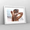Gerahmtes Poster - Weißer Rahmen - Haare Frau Strand - Produktbild-Vorschau 8