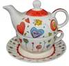 Teekannen-Set mit Tasse+Teller rot Produktbild-Vorschau 1