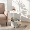 relaxdays Runder Beistelltisch mit Korb Produktbild-Vorschau 2