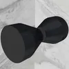 A black shower door handle on a marble background. Produktbild-Vorschau