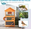 PawHut Cage à oiseaux en bois, cage perroquet, aire de Voir les images du produit 6