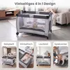 COSTWAY 4 in 1 Babybett mit Matratze & Rollen, Reisebett Produktbild-Vorschau 4