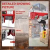 A close-up marketing image showing details of an electric hoist, with a blurred background of a warehouse. Produktbild-Vorschau