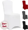 DETEX® Stuhlhussen 2er Set Weiß Hochzeit Stretch  Dehnbar Produktbild-Vorschau 1