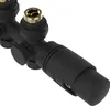 Close-up of a black thermostatic valve with a gold fitting. Produktbild-Vorschau