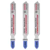Three Bosch EXPERT jigsaw blades for stainless steel are displayed vertically against a white background. Voir les images du produit