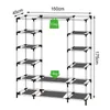 dibea Armoire à vêtements en tissu, armoire pliante stable Voir les images du produit 7