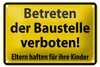 Blechschild Warnschild 18x12cm Betreten Baustelle verboten Produktbild-Vorschau 1