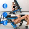A man is shown adjusting a weight bench. The image is split into two parts, with close-ups of adjustment mechanisms and indicators. Náhľad obrázku produktu