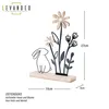 Deko Aufsteller Ostern L19cm Metall Holz Osterhase Blume Produktbild-Vorschau 2