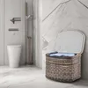 KRINES HOME rattanowy kosz na pranie siedzisko skrzynia na Podgląd zdjęcia produktu 2