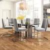 A dining room set with a table and six chairs. Náhľad obrázku produktu