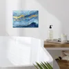 MuchoWow® - Leinwandbilder - Aquarell - Blau - Kunst - Gold Produktbild-Vorschau 2
