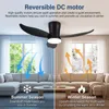 60W 3 Flügeln Deckenventilator mit Beleuchtung, LED Produktbild-Vorschau 7