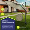 A large cantilever umbrella with LED lights, set up on a grassy lawn in front of a house. Anteprima dell’immagine prodotto