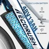 Close-up of an e-bike battery pack with feature callouts. Produktbild-Vorschau