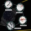 A collage of close-up images highlighting different features of a men's watch against a black background. Produktbild-Vorschau
