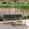 Design Garten-Mittelsofas aus Paletten 2 Stk. mit Kissen Produktbild-Vorschau 1