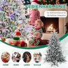 A festive scene with children around a flocked Christmas tree, with smaller inset images showing the tree in different settings. Podgląd zdjęcia produktu