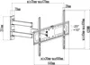 myWall H 26-2, 50 kg, 94 cm (37"), 177,8 cm (70"), 600 x Produktbild-Vorschau 3
