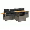 The Living Store 5-tlg. Garten-Sofagarnitur mit Kissen Grau Produktbild-Vorschau 3