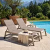 Set van 2 aluminium en textilene ligstoelen in taupe - Produktbild-Vorschau 2