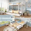 Cama nido de 90x200 cm para niños, color blanco, divisible Vista previa de la imagen del producto 9