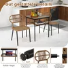 A dining set with two chairs and a table in a kitchen setting, with close-up detail shots below. Produktbild-Vorschau