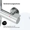 Close-up of a shower faucet with temperature markings and icons. Produktbild-Vorschau