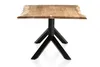 A wooden dining table with a black metal base, shown from a slightly elevated front-left angle against a white background. Produktbild-Vorschau