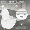LuxeBath Spülrandloses Hänge-WC mit Nano Beschichtung, Weiß Produktbild-Vorschau 3