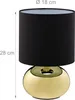 Relaxdays Tischlampe, Metallfuß & Stoffschirm, E14, HxD: Produktbild-Vorschau 4