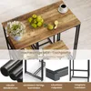 COSTWAY Bartisch mit Barhocker Set, 2 Personen Bartisch Set Produktbild-Vorschau 6