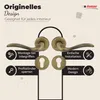 A marketing image showcasing door handles and related accessories with feature descriptions. Produktbild-Vorschau