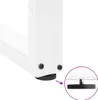A close-up view of the bottom of a white table leg with an adjustable foot. Produktbild-Vorschau